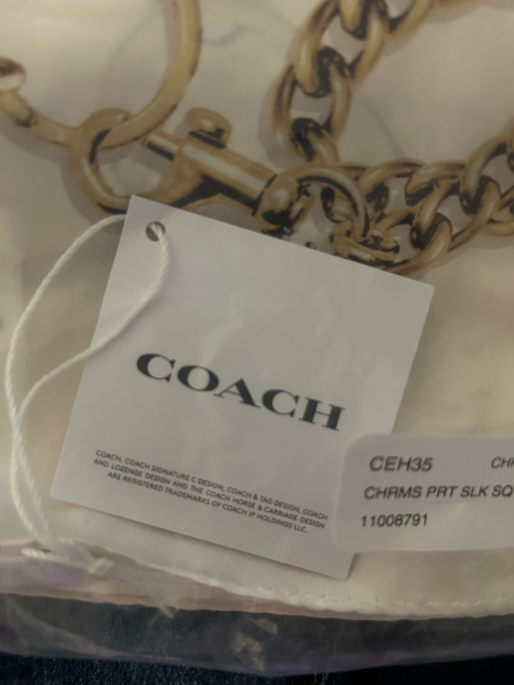 Coach Charm Print Silk Scarf❤️NWT - Picture 9 of 10